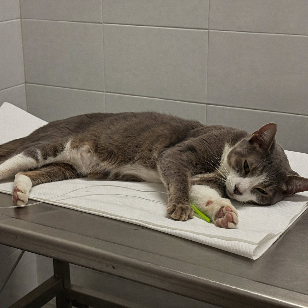 Cat resting on CoolPaws mat